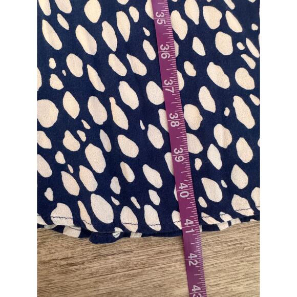 Reformation Kellan Long Sleeve Midi Dress Blue White Abstract Dot Size 0 - Picture 10 of 12